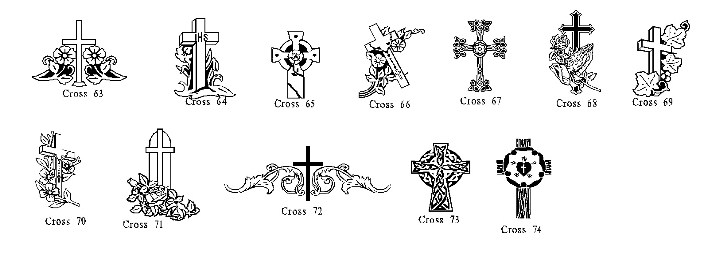 cross tombstone drawing